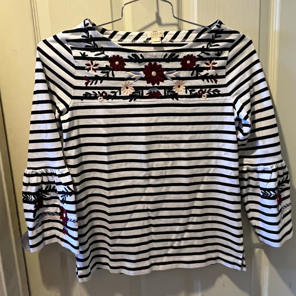 J Crew Embroidered Top